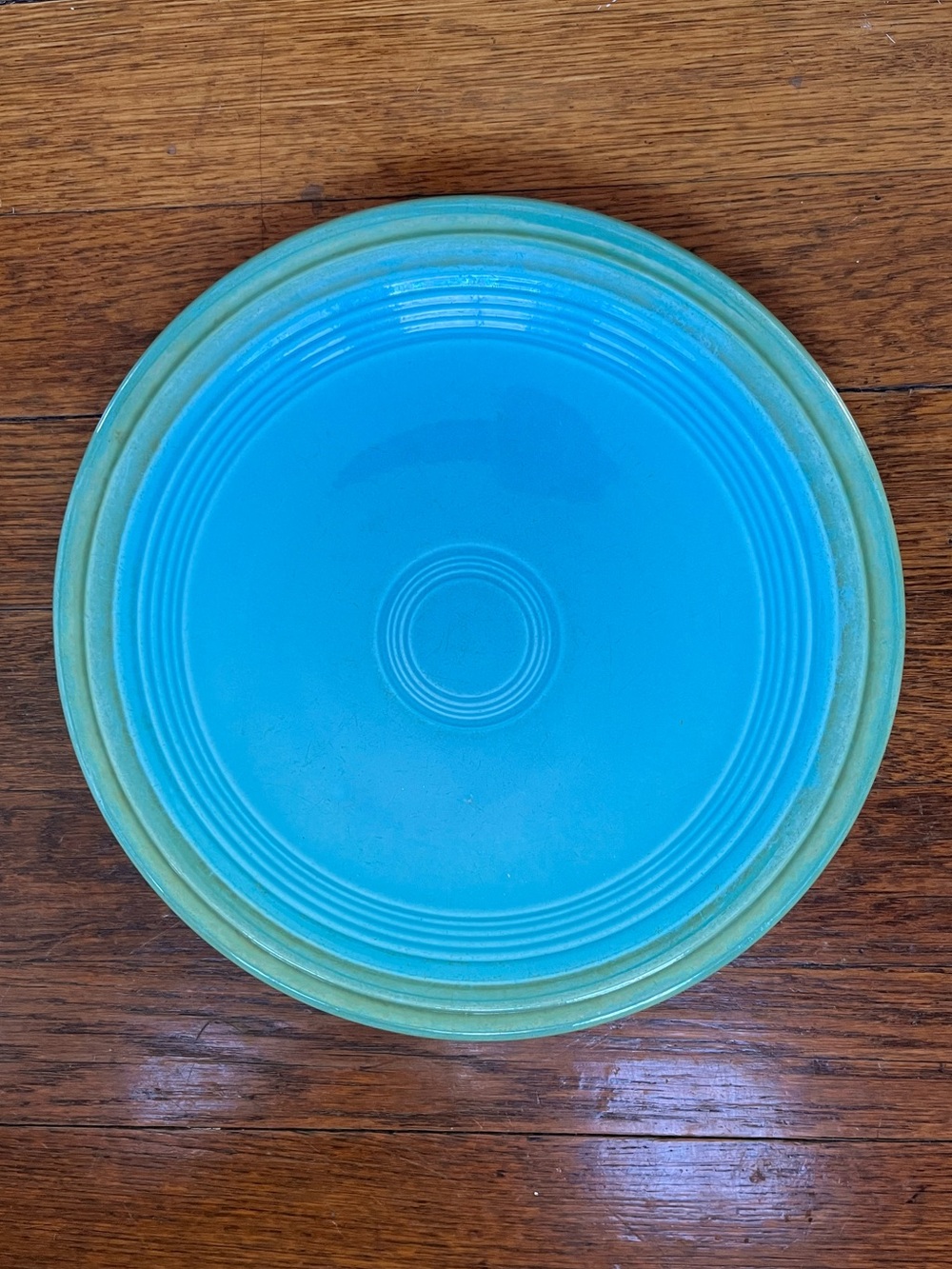 Fiesta Fiestaware Turquoise Dinner Plate 9.5 Inch Vintage USA Art Deco Ring